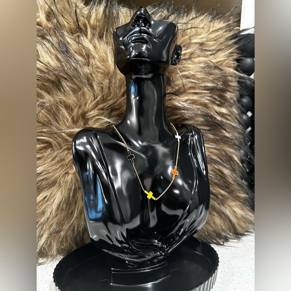 NIB- Stainless Steel Enamel Cross Necklace - Picture 5 of 5